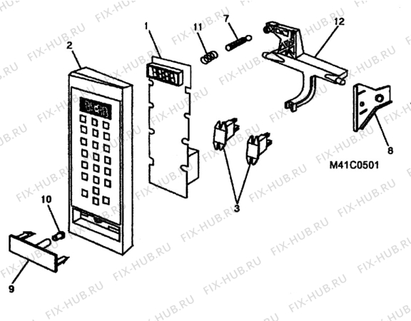 Взрыв-схема микроволновой печи Electrolux NF4089 - Схема узла H40 Panel, users manual  D